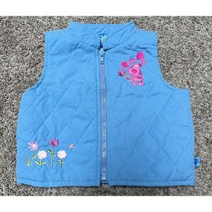 Y2K Vintage Blues Clues Magenta Floral Embroidered Vest‎ Quilted Kid's Size 4